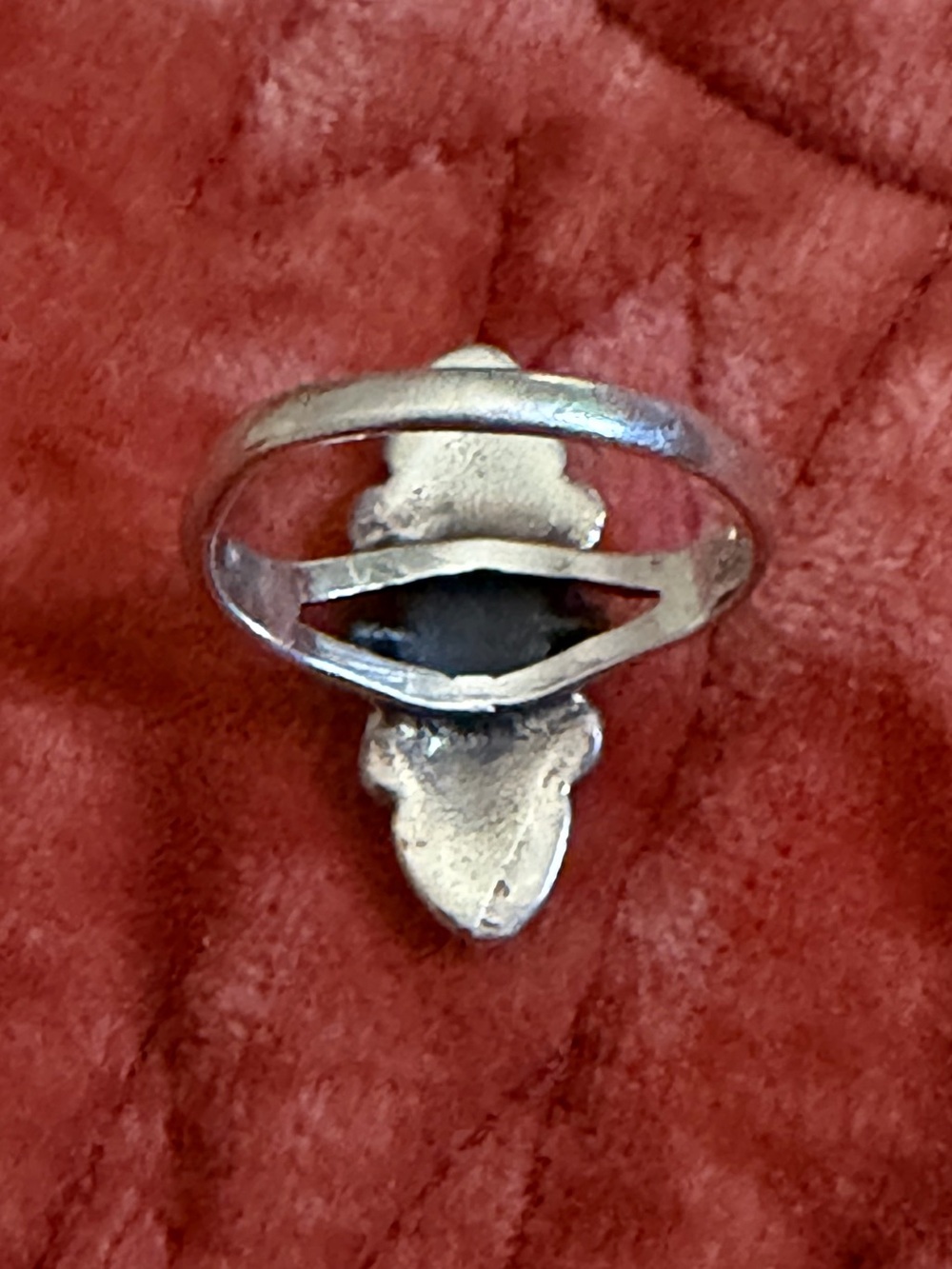 Pink Mother of Pearl Sterling Silver Stamped Statement Ring - Picture 3 of 6